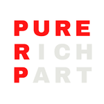Red Pure, Rich, Part text logo on white background. Astounding Skin Aesthetics.