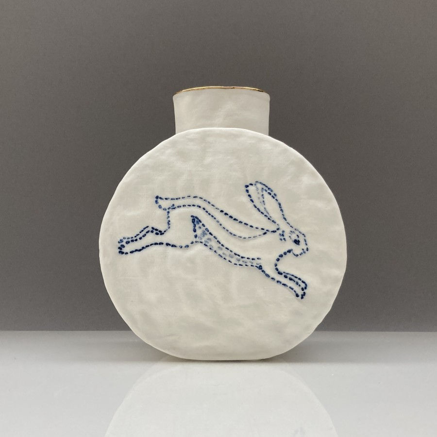 Thumbnail: Leaping hare, round jar vase
