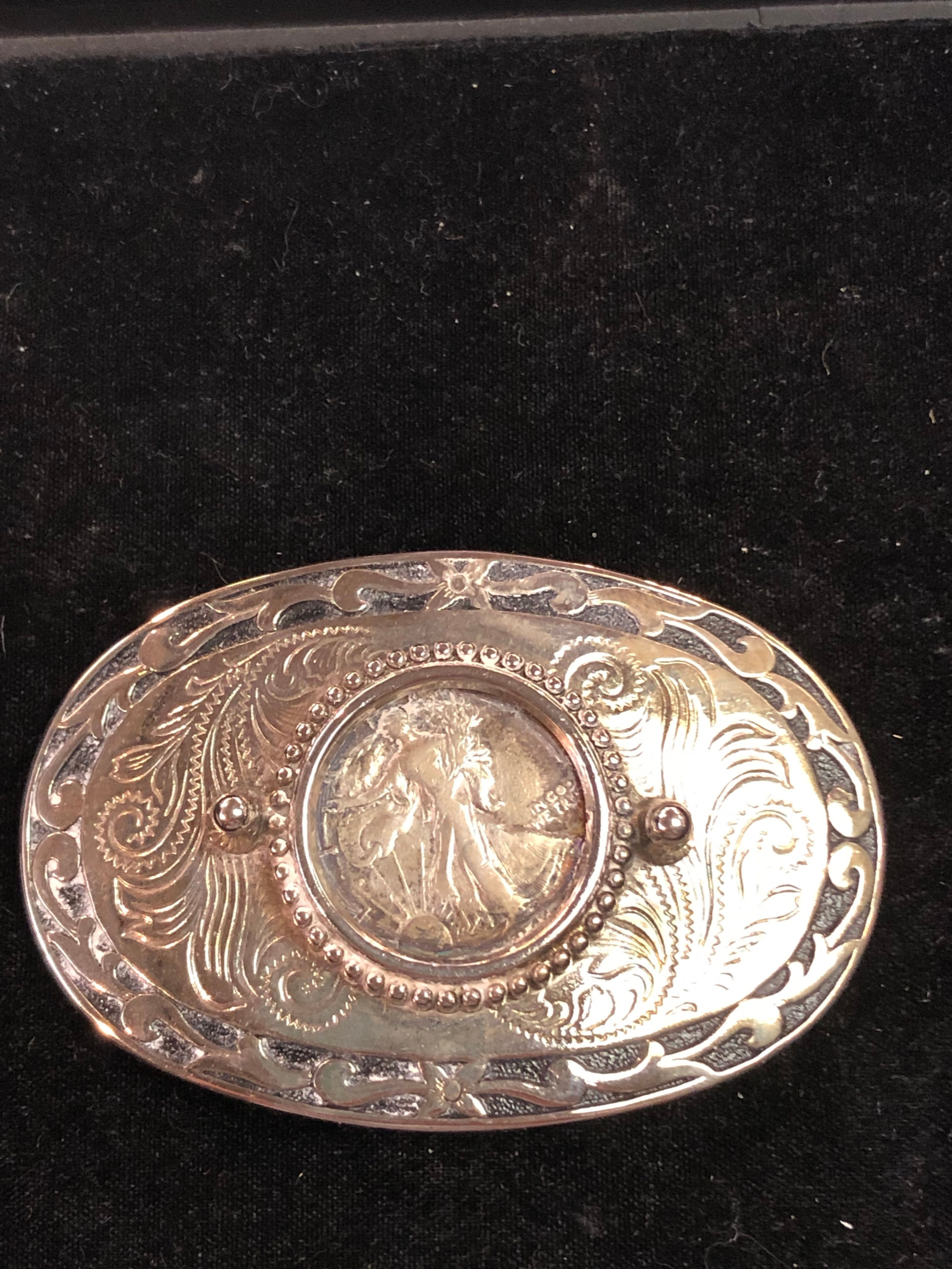 Liberty Half Dollar Silver Beltbuckle