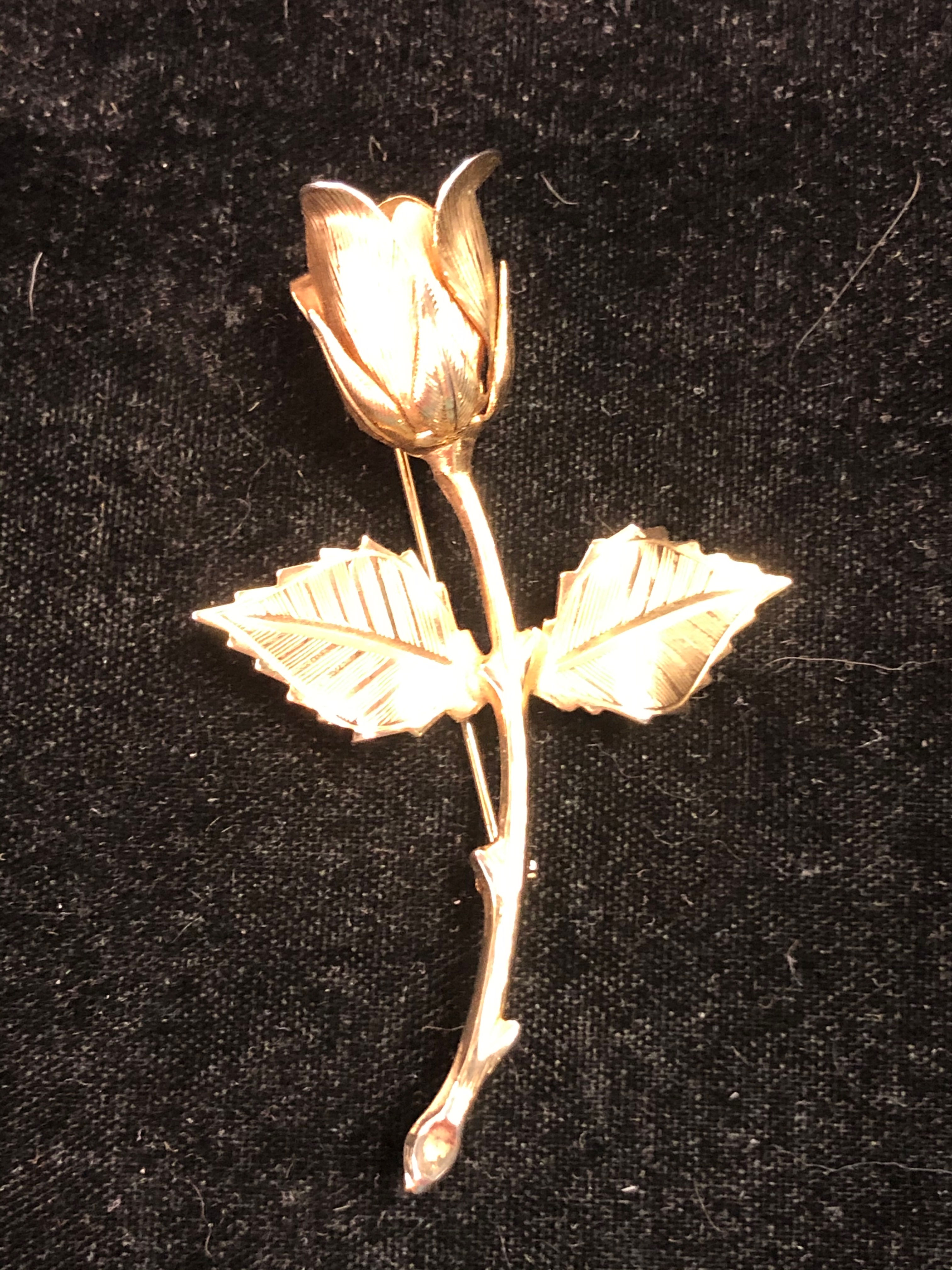 Gold Plated Rose Pin