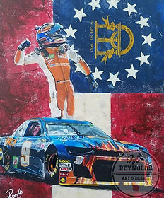 Painting done of Chase Elliott after his 1st Nascar Cups Series win _wgi1948 on August 5_e