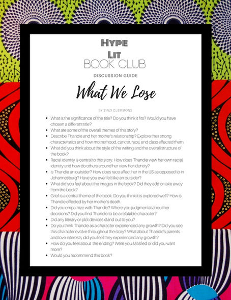 What We Lose Book Club Discussion Guide