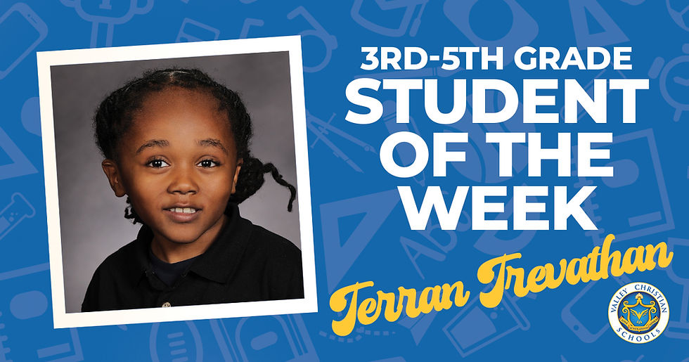 Intermediate 3rd-5th Grade Student of the Week 