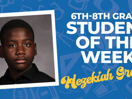 Intermediate 6-8th Grade Student of the Week