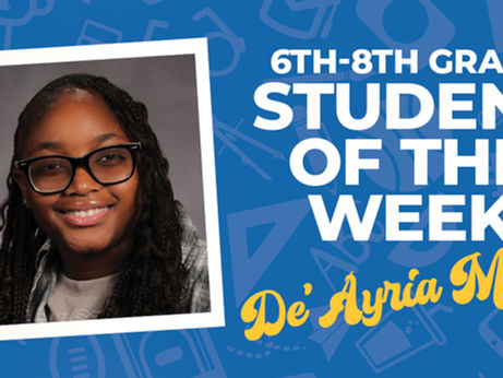 Intermediate 6th-8th Grade Student of the Week 3/2-3/6