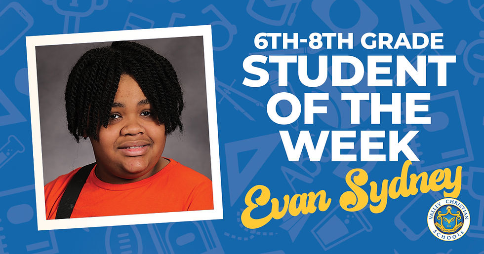 Intermediate 6th-8th Grade Student of the Week 4/27-5/1