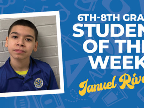 Intermediate 6th-8th Grade Student of the Week 12/1-5