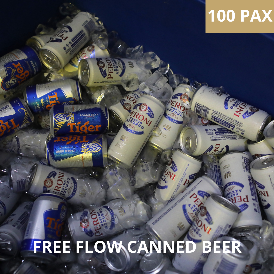 free flow canned beer alcohol package for 100 pax, alcohol catering services drinks catering singapore