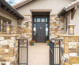 golf club custom home front entry