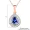 Thumbnail: Tanzanite (Pear 8x6 mm) White Diamond (0.35 cts) Double Halo Pendant 1.35 ctw