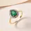 Thumbnail: 10K Gold AAA Kagem Zambian Emerald, Champagne, White Diamond Double Halo