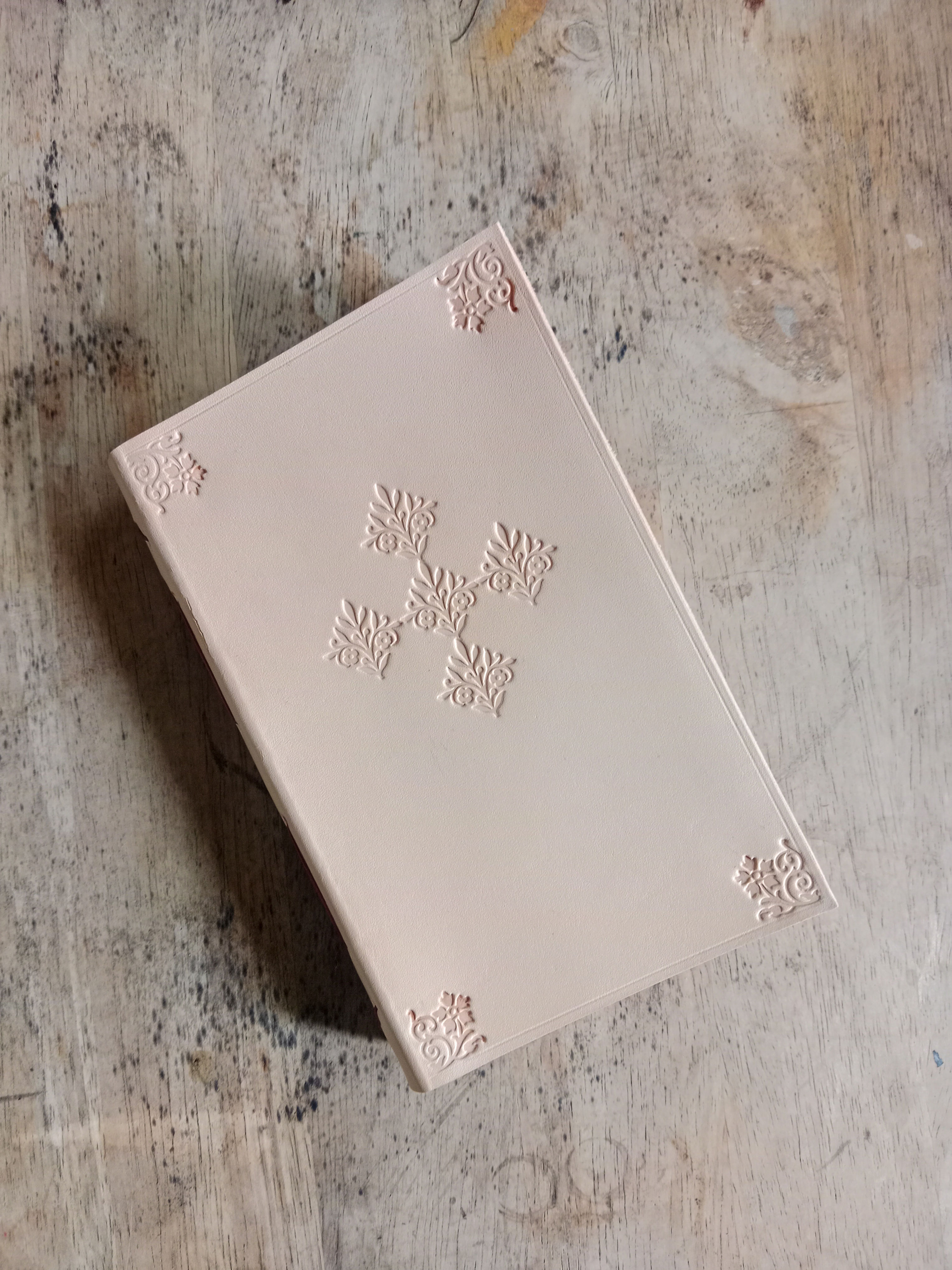 Vegetable-Tanned Floral Hand-Embossed Pocket Journal #1