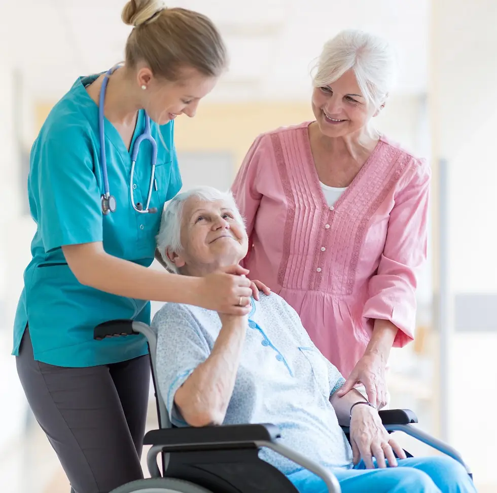 Senior care services at Close to Paradise Assisted Living Facility, featuring attentive staff assisting an elderly resident in a warm and inviting common area. The setting includes comfortable seating, bright lighting, and safety-focused design elements like handrails and wide walkways. Seniors receive personalized support, including help with daily activities, medication management, and social engagement opportunities. The facility promotes independence while ensuring a secure and nurturing environment for its residents. Keywords: senior care, assisted living, elderly support, personalized care, retirement community, Close to Paradise.