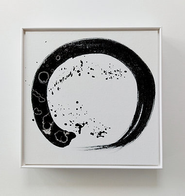 Black Ink Enso on Cotton (1)