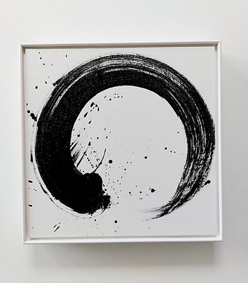 Black Ink Enso on Cotton (2)
