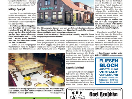Sonderseite in der Zeitung