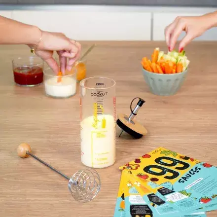 Cookut - Shaker 99 sauces maison à la main - Vinaigrettes, mayonnaises, ketchup, sauces pour viandes, poissons, street food