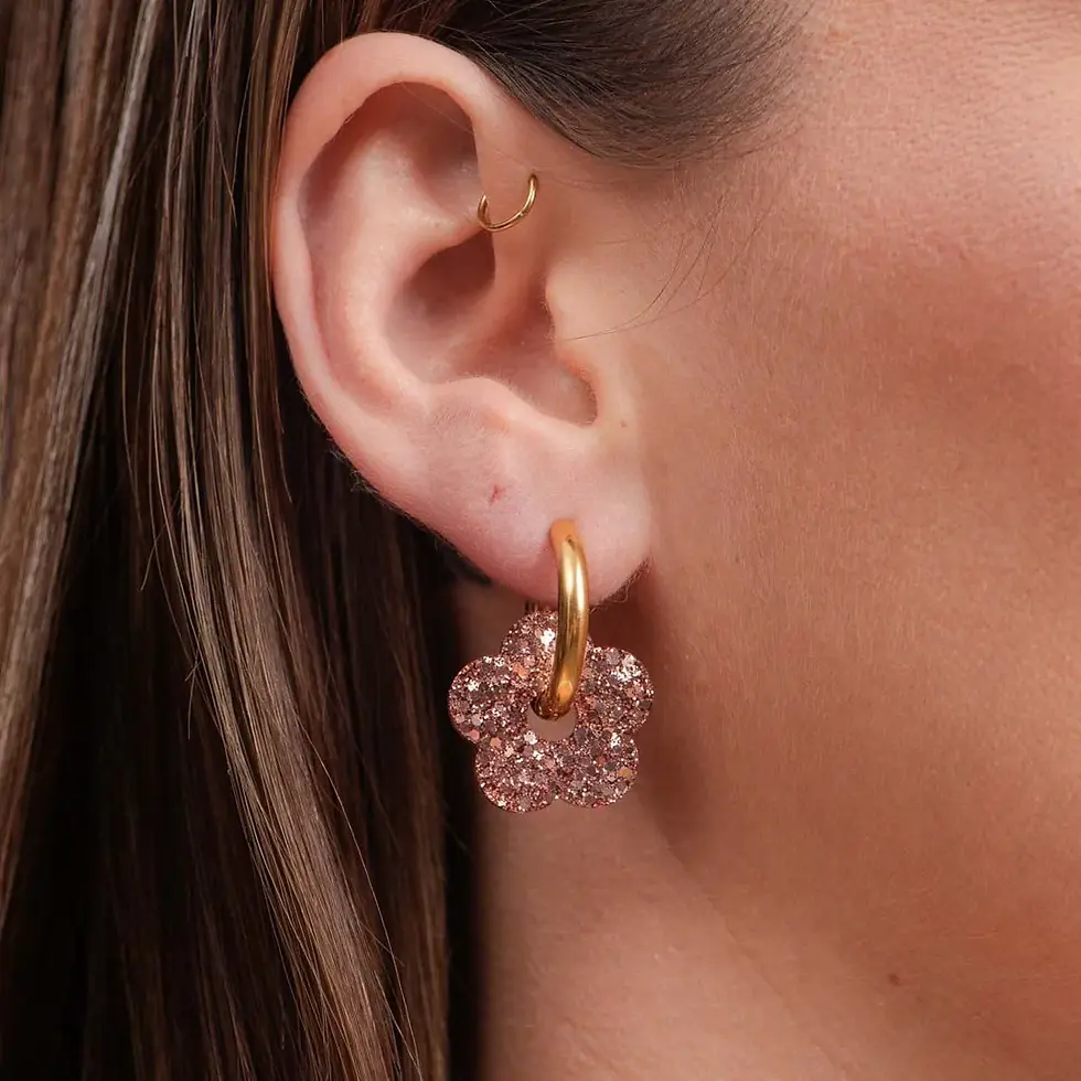 boucles d'oreilles Les nicolettes Fleur - Champagne Rosé