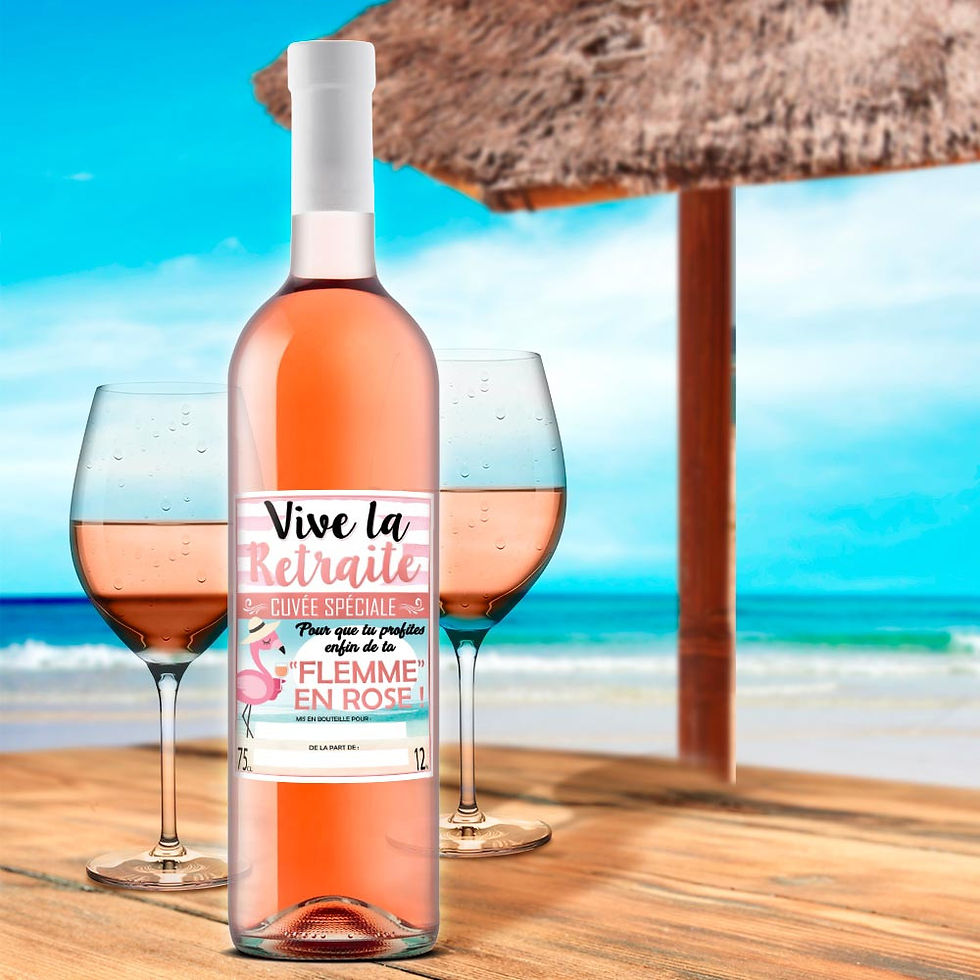 VIN HUMORISTIQUE "RETRAITE" - cadeau retraitée, retraite