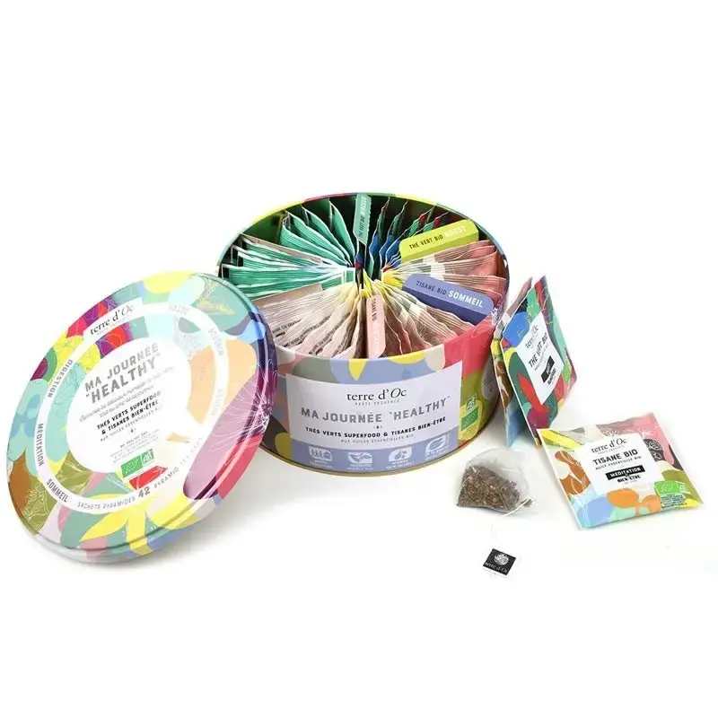 Ma journée “healthy” 42 sachets thés verts & tisanes BIO joli coffret, découvrez nos mousselines de thés et tisanes bio