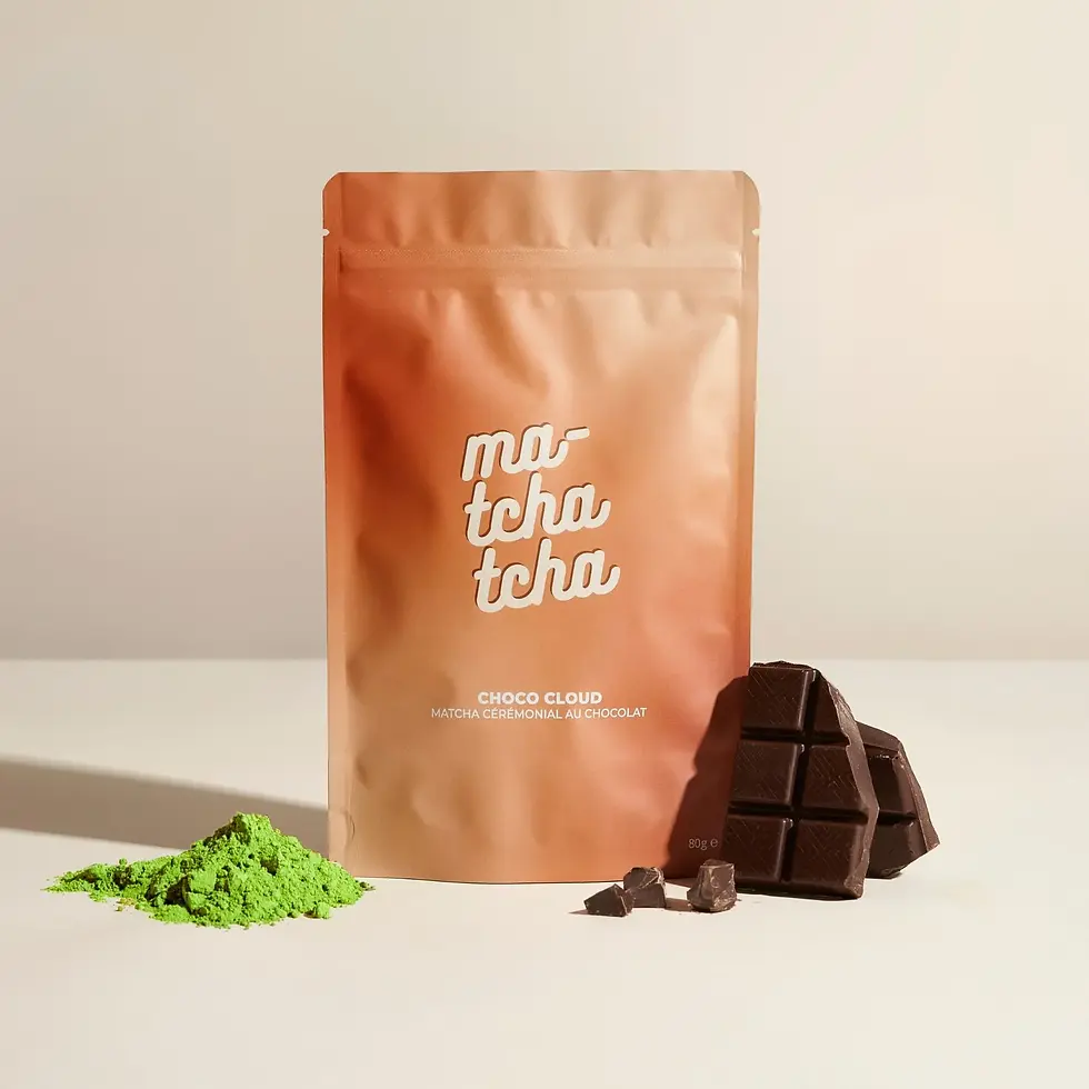 Thé matcha de qualité "Ceremonial Top Grade" délicatement aromatisé au chocolat