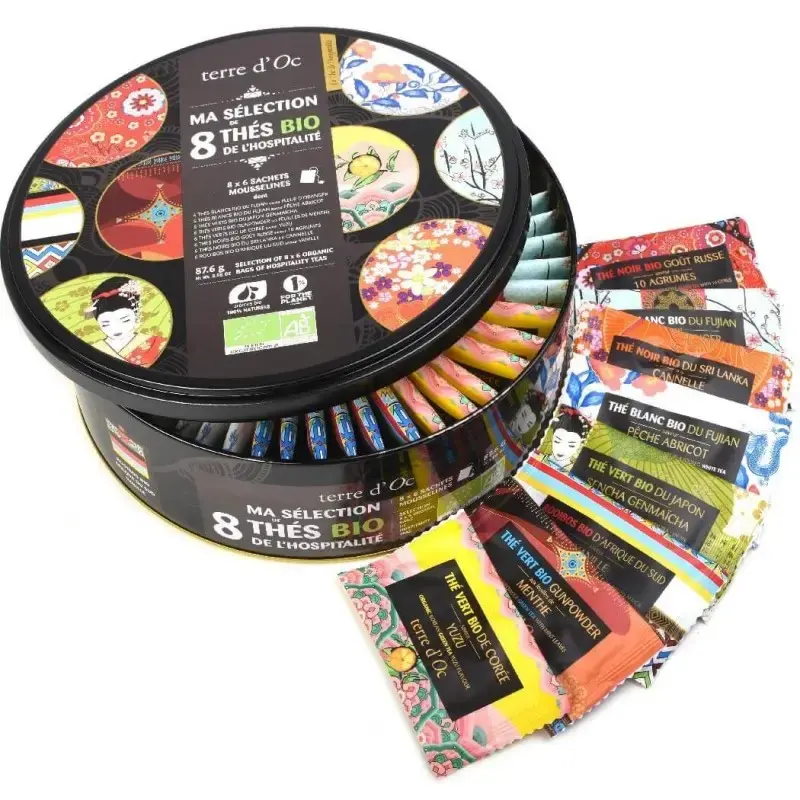 48 sachets mousselines BIO collection de thés de l'hospitalité, aux saveurs du monde