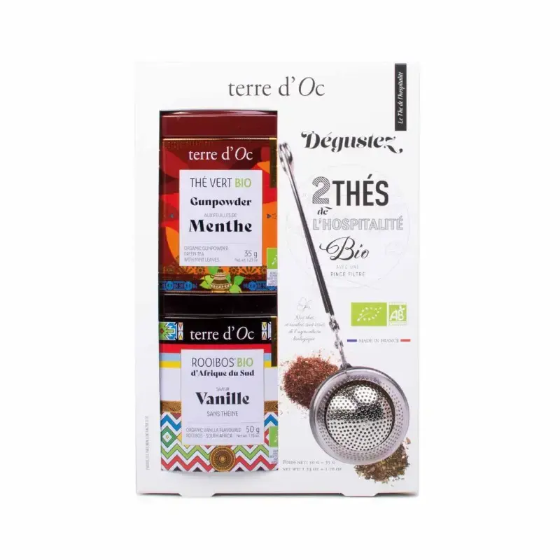 Coffret 2 thés et cuillère filtre à thé