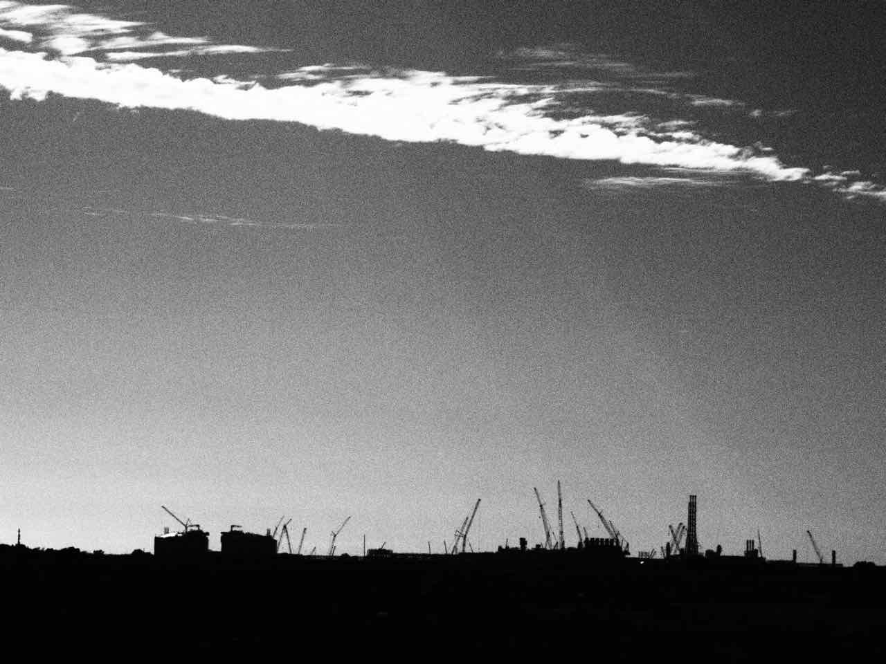 silhouette of industry near Onslow