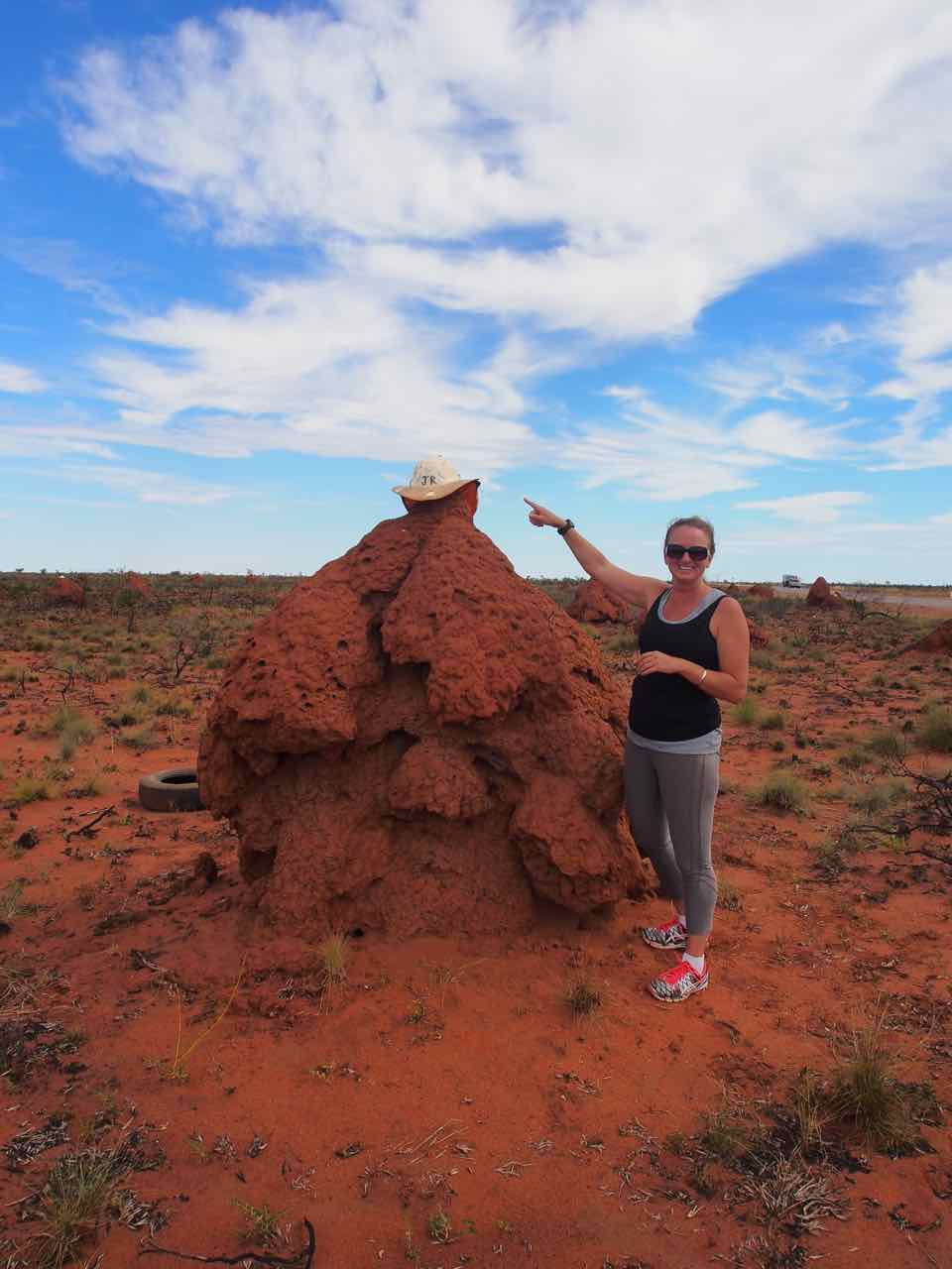 termite mound - with hat!