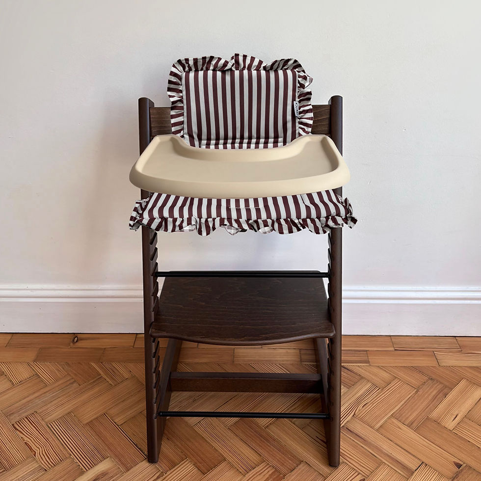 Thumbnail: Mauve Brown Striped Ruffles Cushion
