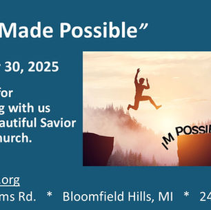 November 30, 2025 Impossibly Possible: “Peace Made Possible”