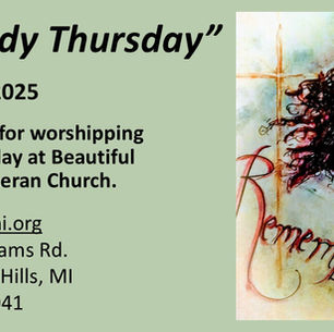 Maundy Thursday, April 17