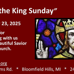 November 23, 2025 Christ the King