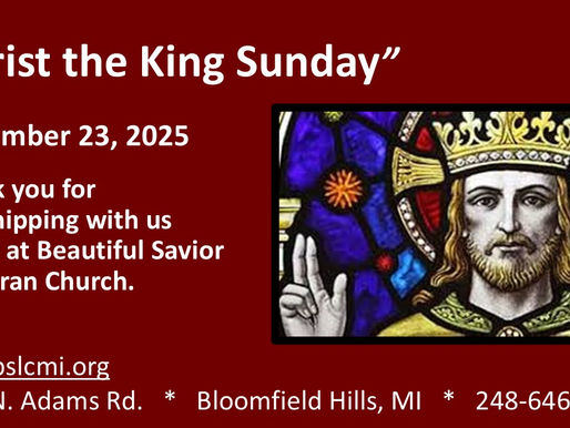 November 23, 2025 Christ the King