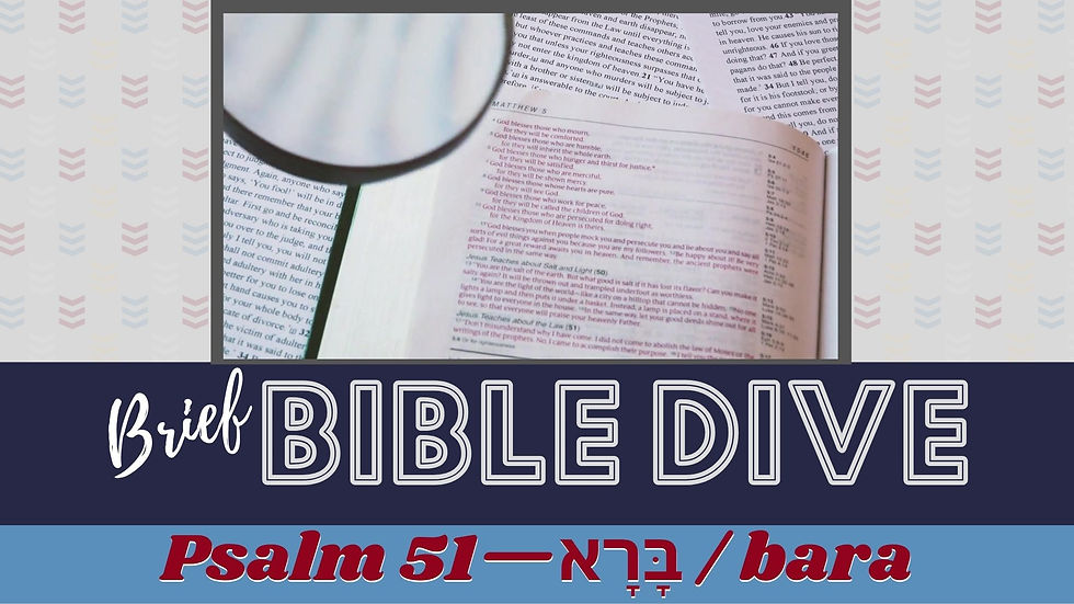Brief Bible Dive with Pastor Nik