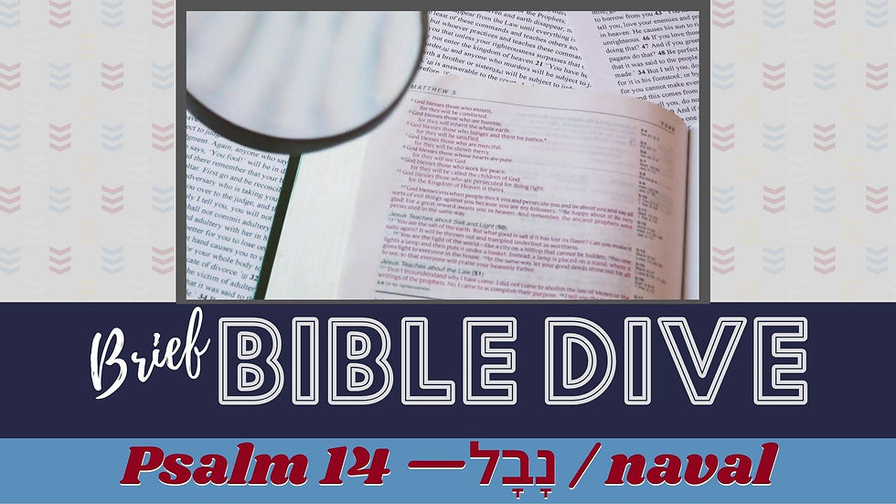 Brief Bible Dive with Pastor Nik