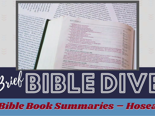 Brief Bible Dive with Pastor Nik