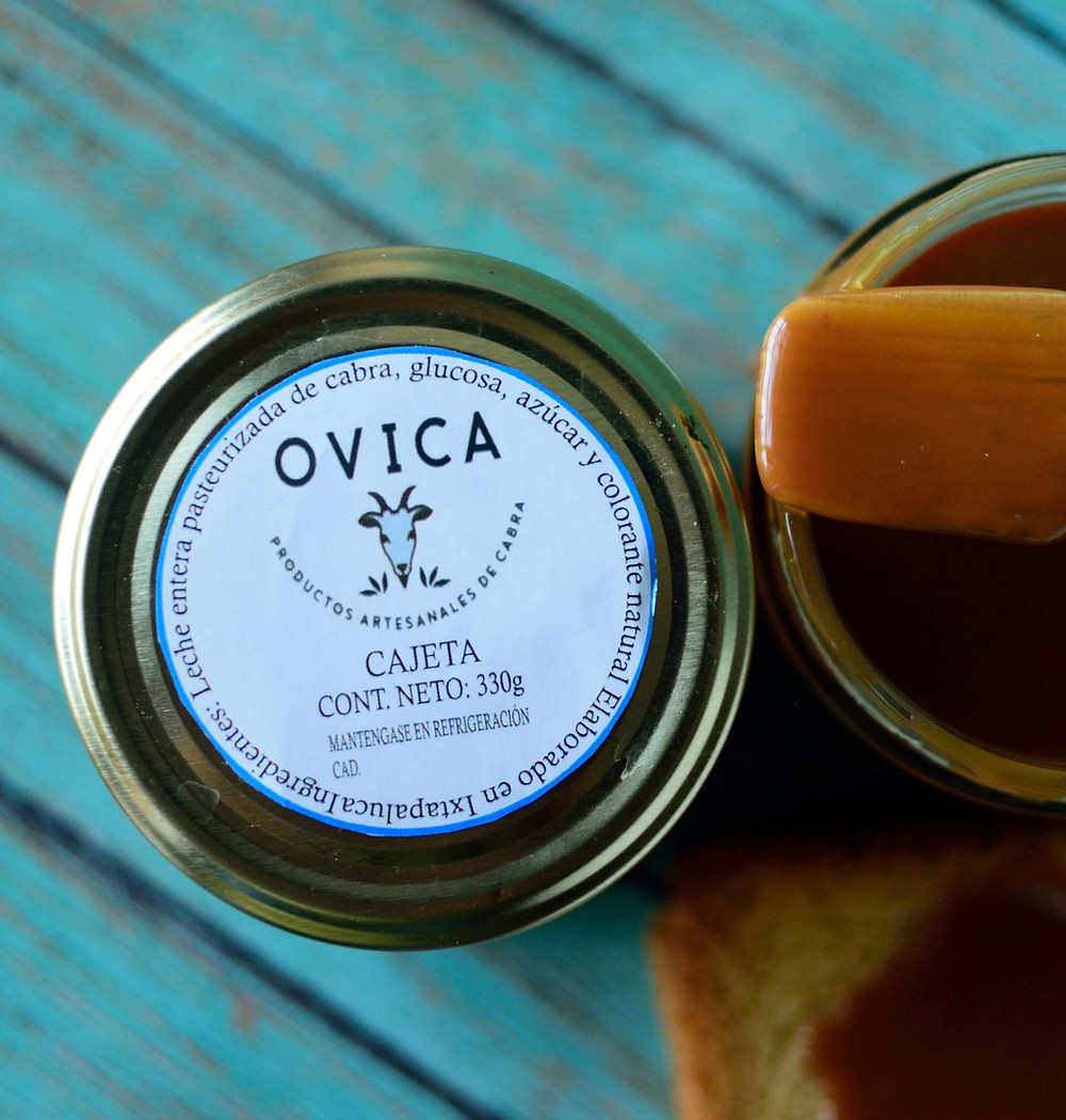 cajeta artesanal y local hecha a base de leche de cabra ovica