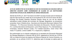 ACTA DE CIERRE N°001 DE 02 DE MARZO