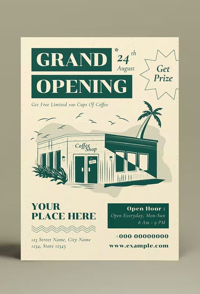 Print-Advertising, Coffe-Shop-Opening, international