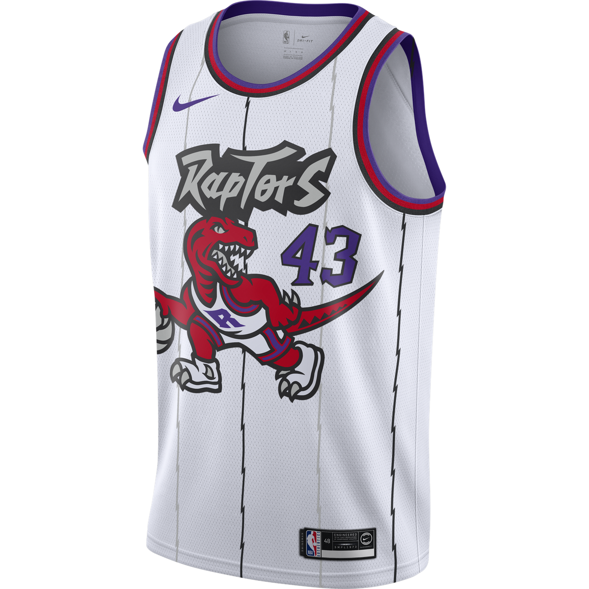Toronto Raptors White Throwback Design Jersey