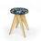 Thumbnail: wooden stool with african wax print upholstery