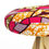 Thumbnail: wooden stool with african wax print upholstery