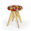 Thumbnail: wooden stool with african wax print upholstery