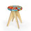 Thumbnail: wooden stool with african wax print upholstery