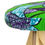 Thumbnail: wooden stool with african wax print upholstery