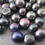Thumbnail: Cultured Pearls Pair Button Half Drilled 8mm, Peacock Grey, Freshwater