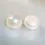 Thumbnail: Cultured Pearls Pair Button Half Drilled 6-6.5mm, White, Freshwater