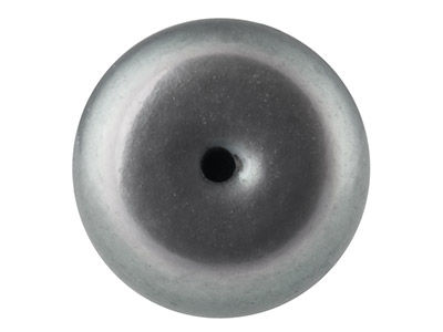 Thumbnail: Cultured Pearls Pair Button Half Drilled 5mm, Silver Grey, Freshwater