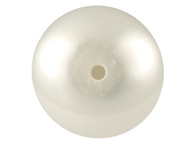 Thumbnail: Cultured Pearls Pair Button Half Drilled 7.5mm, White, Freshwater